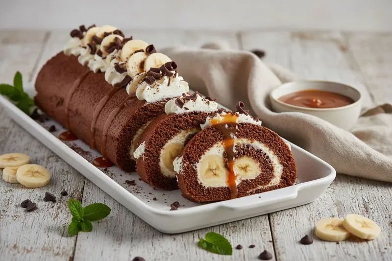Banoffee-kääretorttu suklaalla