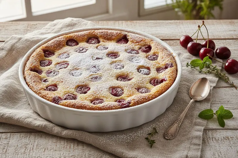 Ihana kirsikka-clafoutis ranskalaiseen tapaan