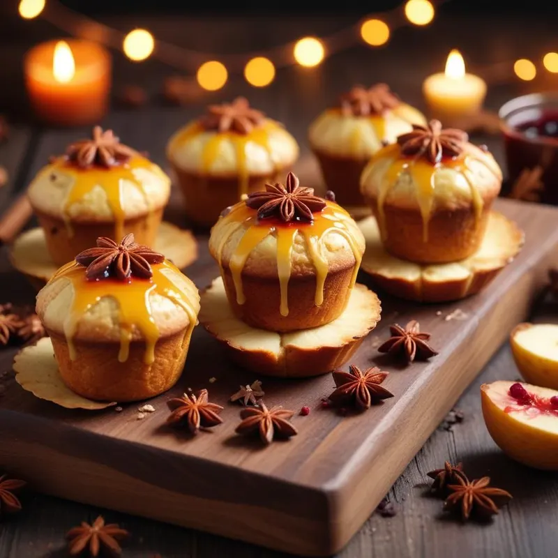 Mini päärynamuffinssit glögikastikkeella