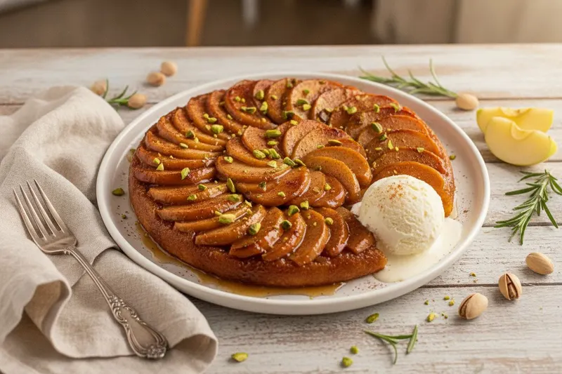 Omena-pistaasi tarte tatin