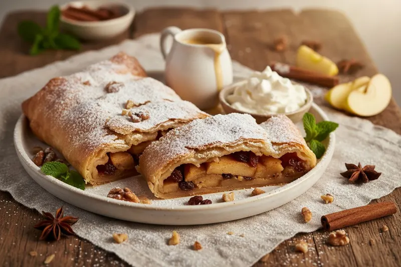 Rapea omenastruudeli eli apfelstrudel